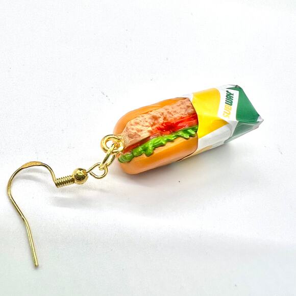 Subway Tuna Sub Earrings - Subway Accessories - Sandwich Earrings - Mini Brands - Picture 8 of 11